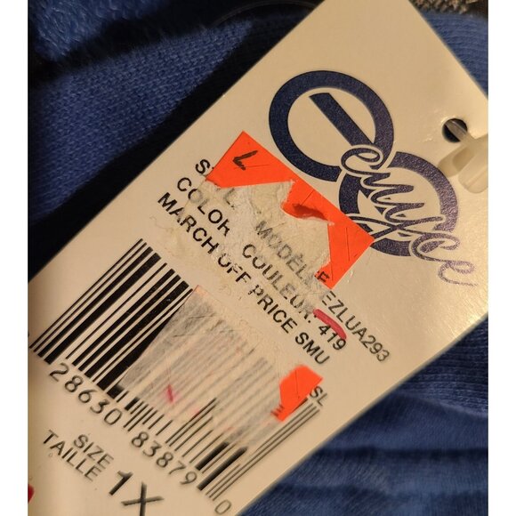 New! Vintage Enyce Womens Sz 1X Blue Gold Short Sleeve Full Zip Hoodie Y2K - Picture 8 of 12